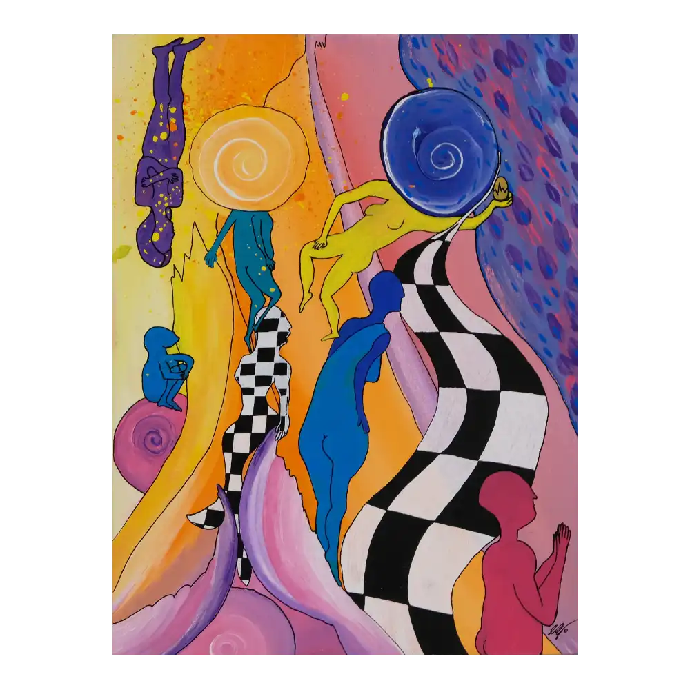 Acryl, Grundierte Baumwolle auf HDF-Platte, 30x40cm