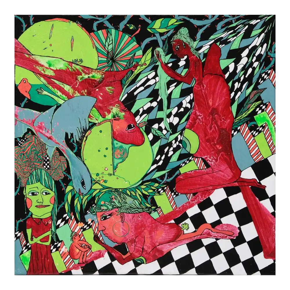 Acryltinte, Acrylfarbe, Leinwand, 40x40cm