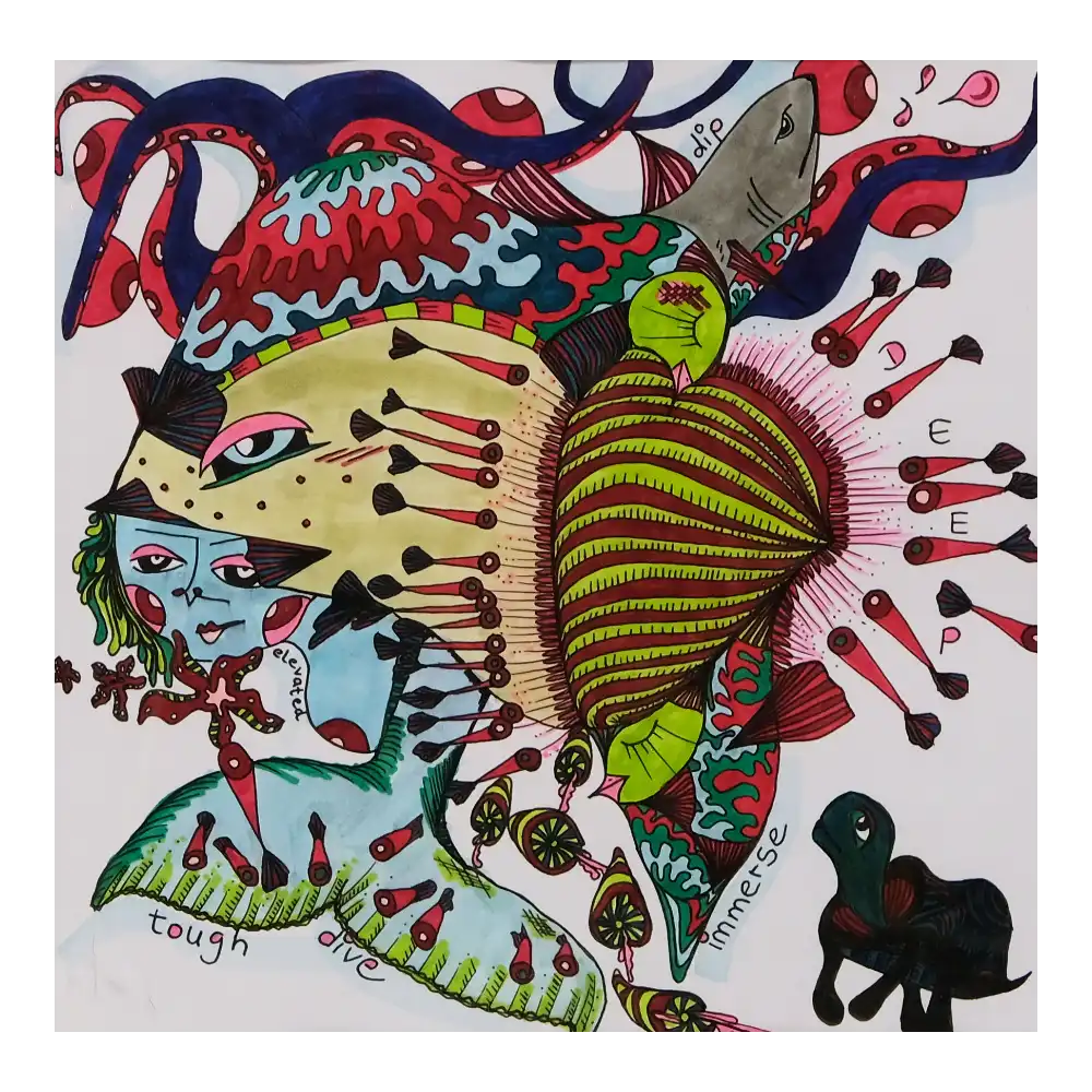 Alkoholmarker auf Papier, 20x20cm