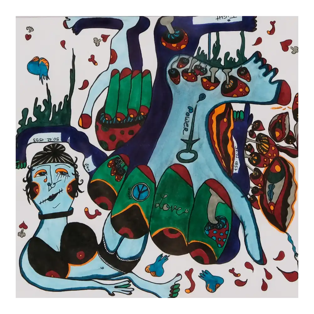 Alkoholmarker auf Papier, 20x20cm